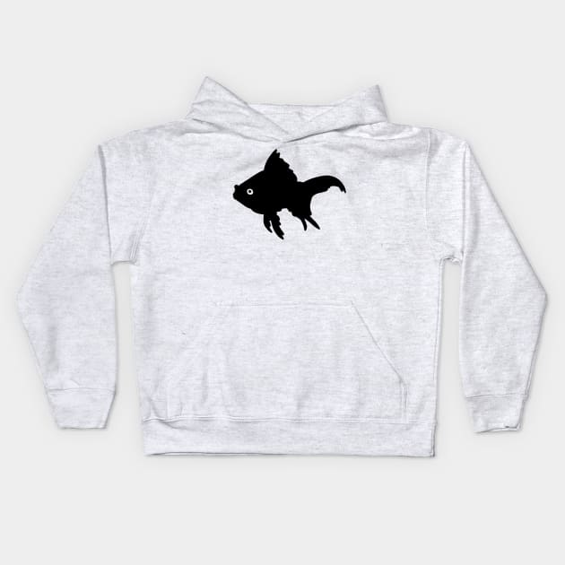 Goldfish Black White 2 Kids Hoodie by notsniwart